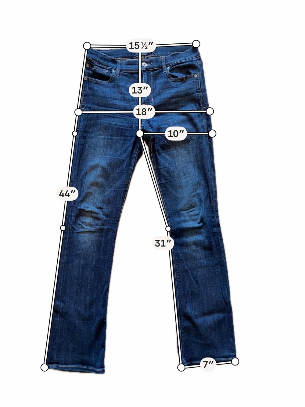 Express Women's Straight Leg Jeans in Dark Indigo Blue